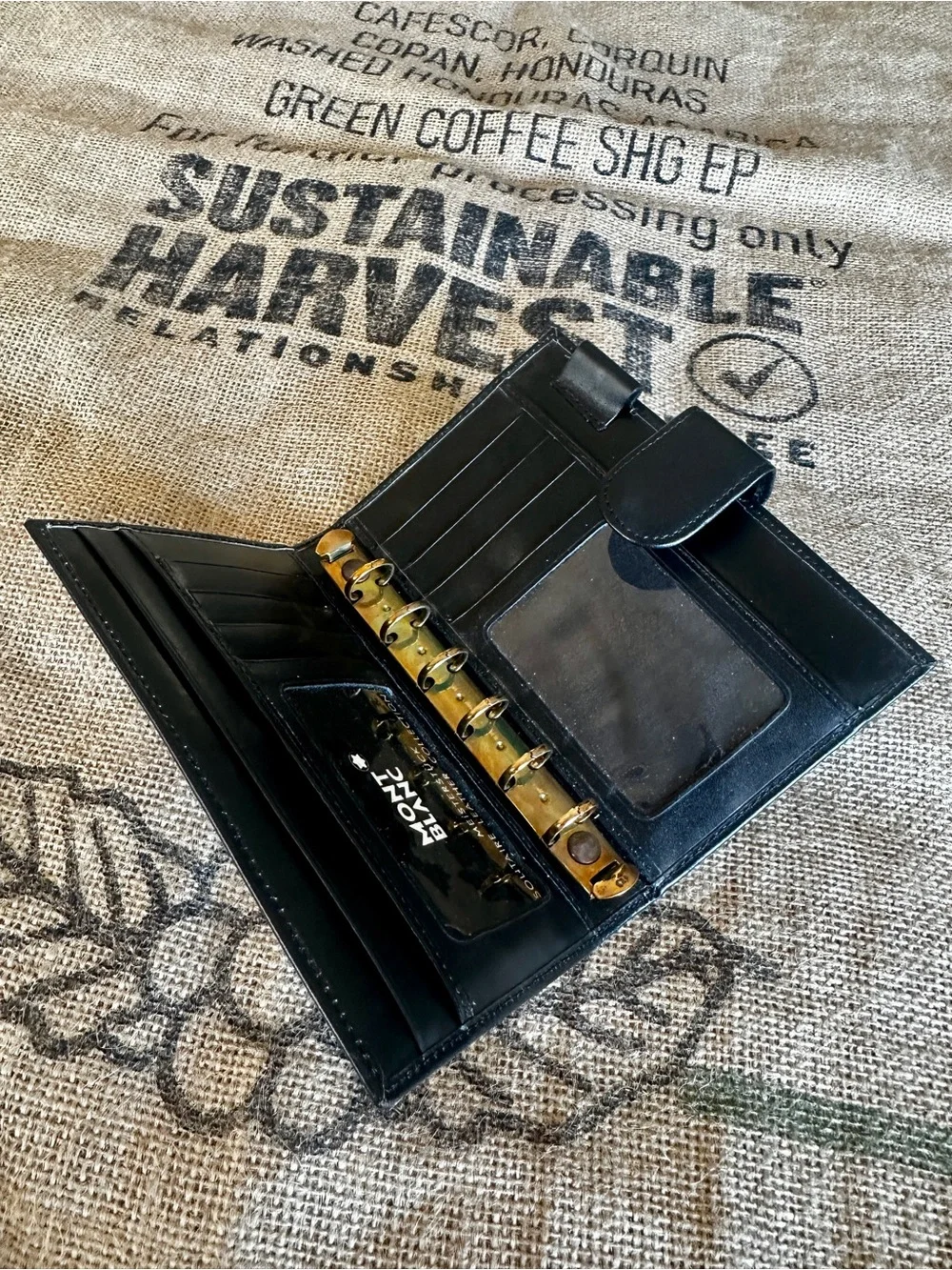MONTBLANC  Black Leather Agenda Cover with Snap Tab